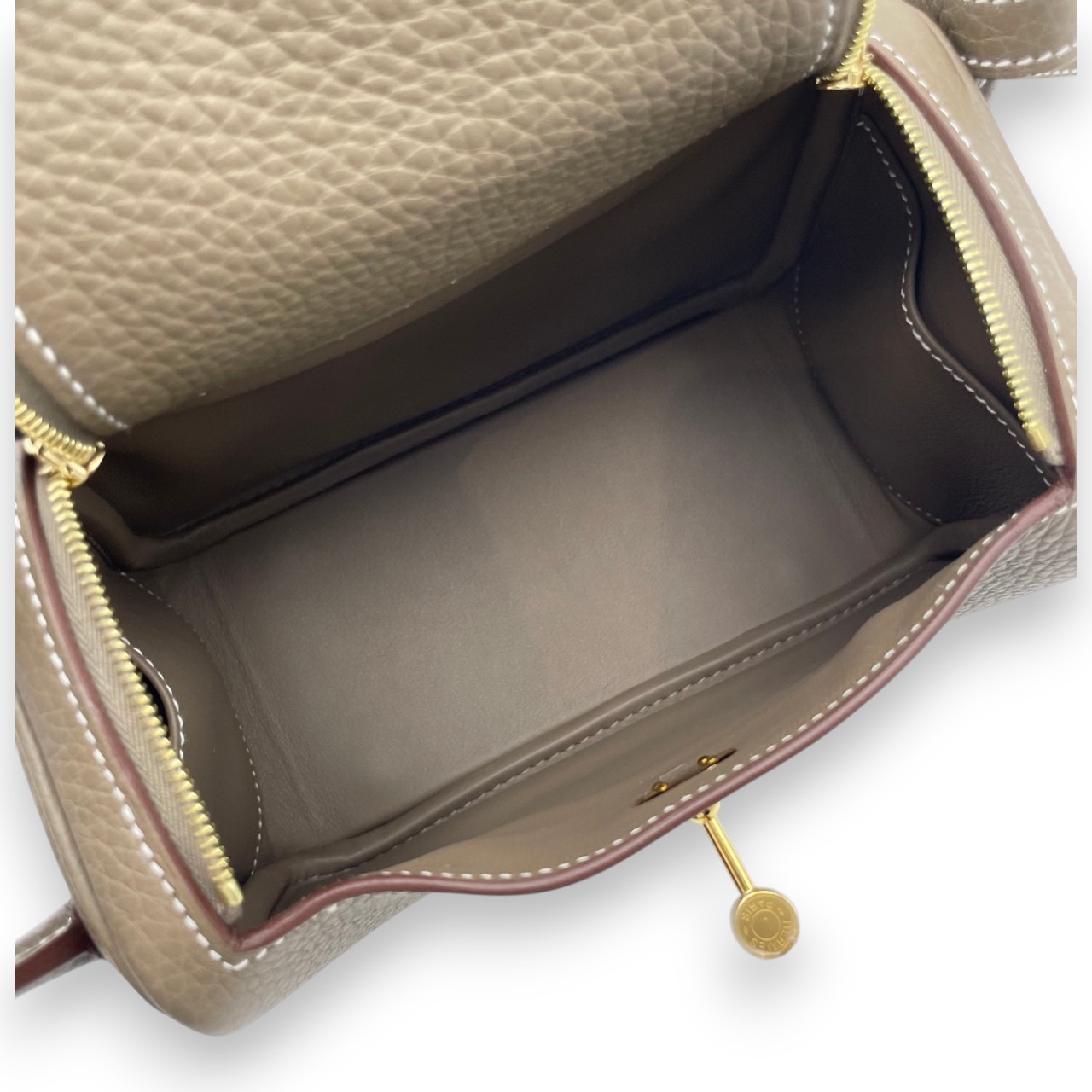 エルメス リンディミニ 20 エトゥープ トリヨンクレマンス ゴールド金具 K刻印