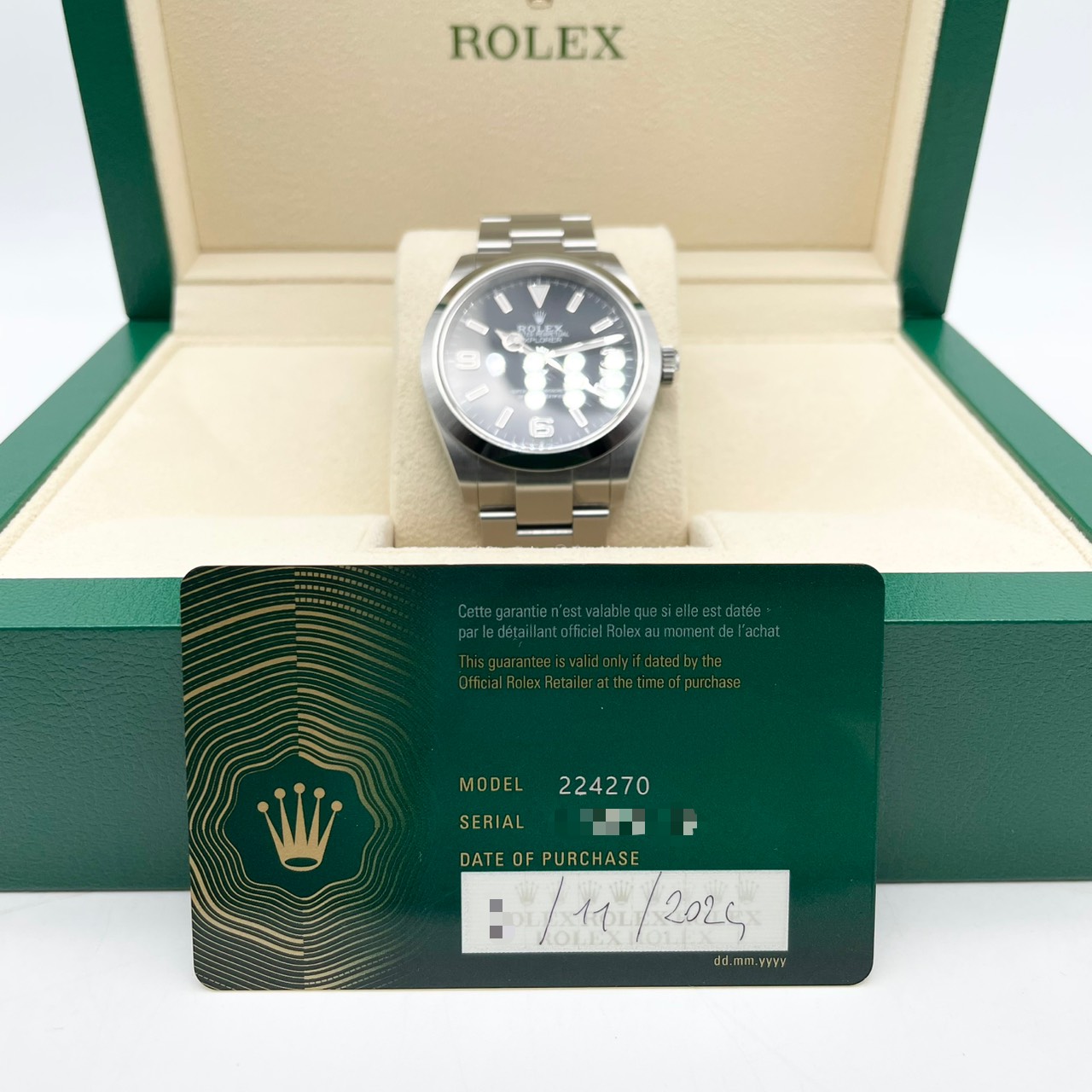 ロレックス エクスプローラー 224270 ブラック ステンレススチール 40mm