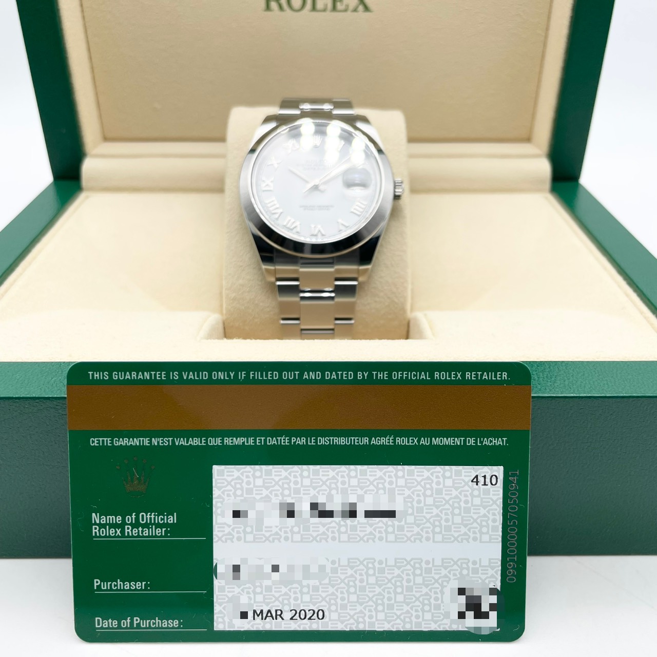 ロレックス デイトジャスト 126300 ホワイトローマン オイスターブレスレット 41mm