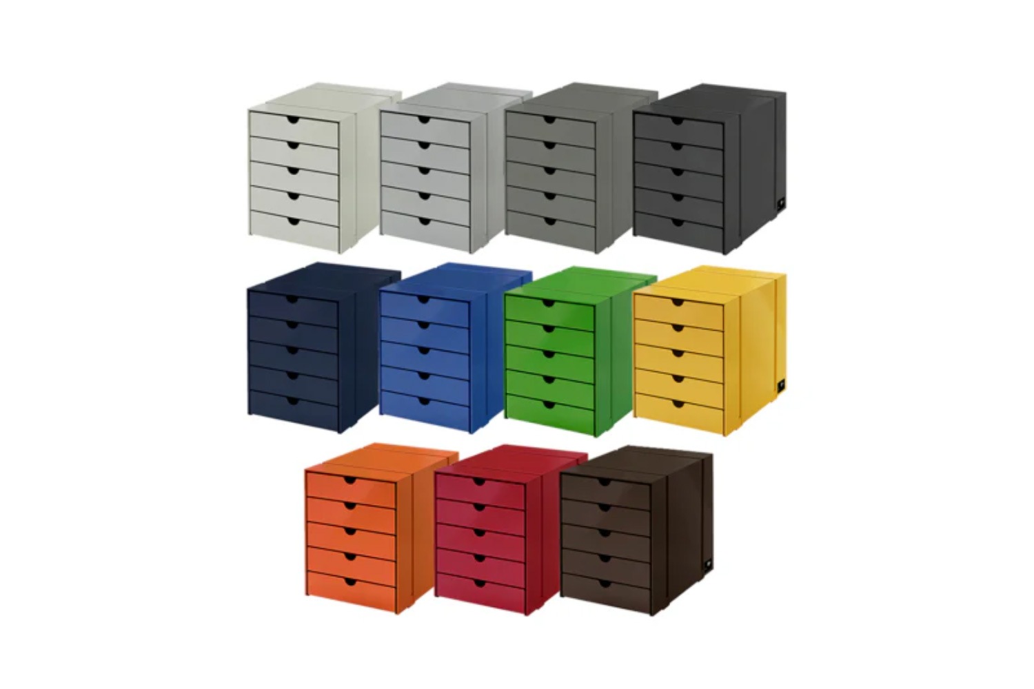 USM イノス ボックス 5段クローズ 色：graphiteblack （３） USMイノスドロワーセット 5段クローズの通販 | 家具・インテリア通販