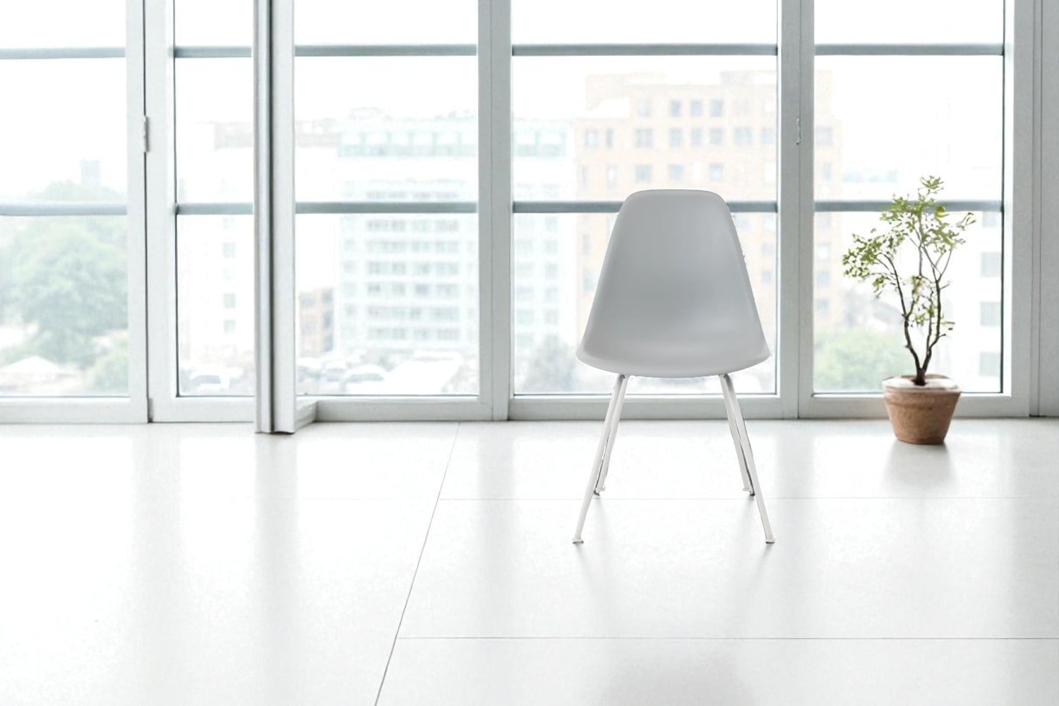 イームズ プラスチックシェル サイドチェア 4レッグベース#ホワイトの