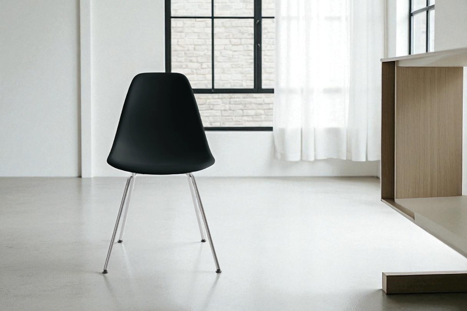 イームズ プラスチックシェル サイドチェア 4レッグベース#クロームの