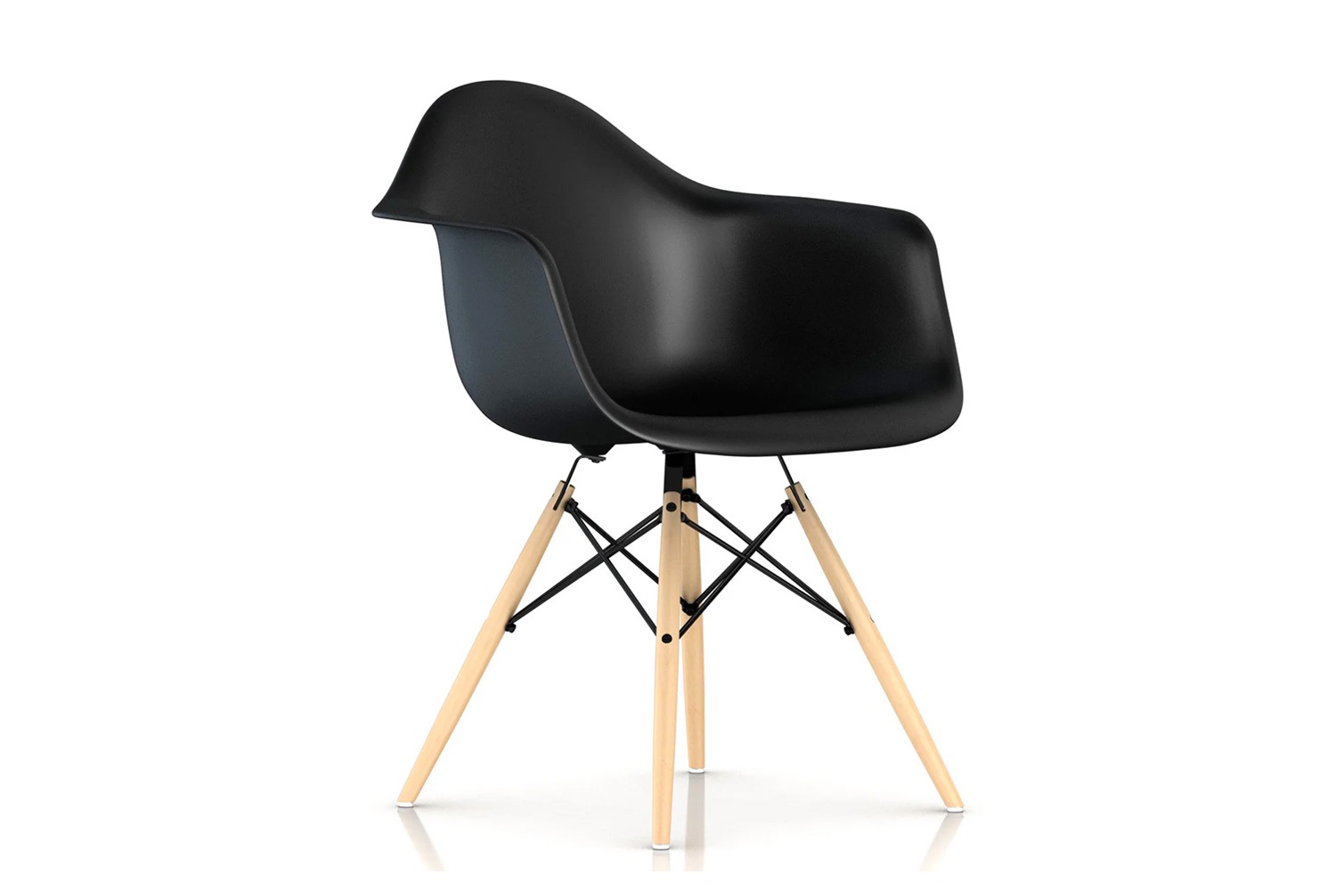 イームズ プラスチック シェル アームチェア 脚ダウェルベース　DAW イームズ プラスチックシェル アームチェア ダウェルベース＃メープル