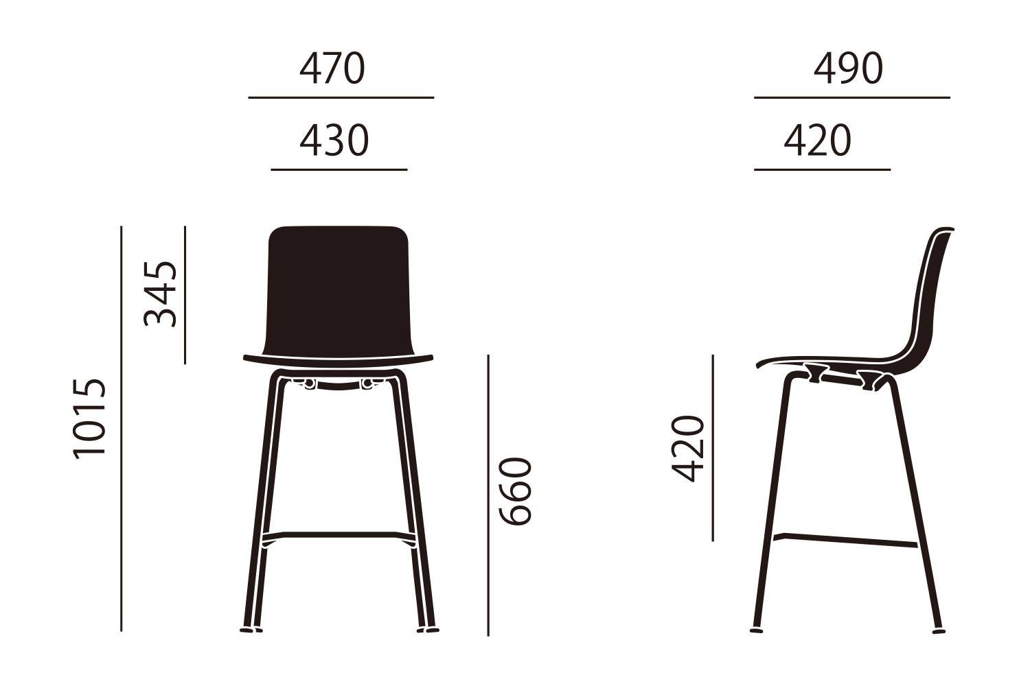 4脚　ヴィトラ　ハル　スツール　ハイチェア　HAL Stool HAL Stool Medium/High（ハルスツールミディアム/ハイ）/Vitra