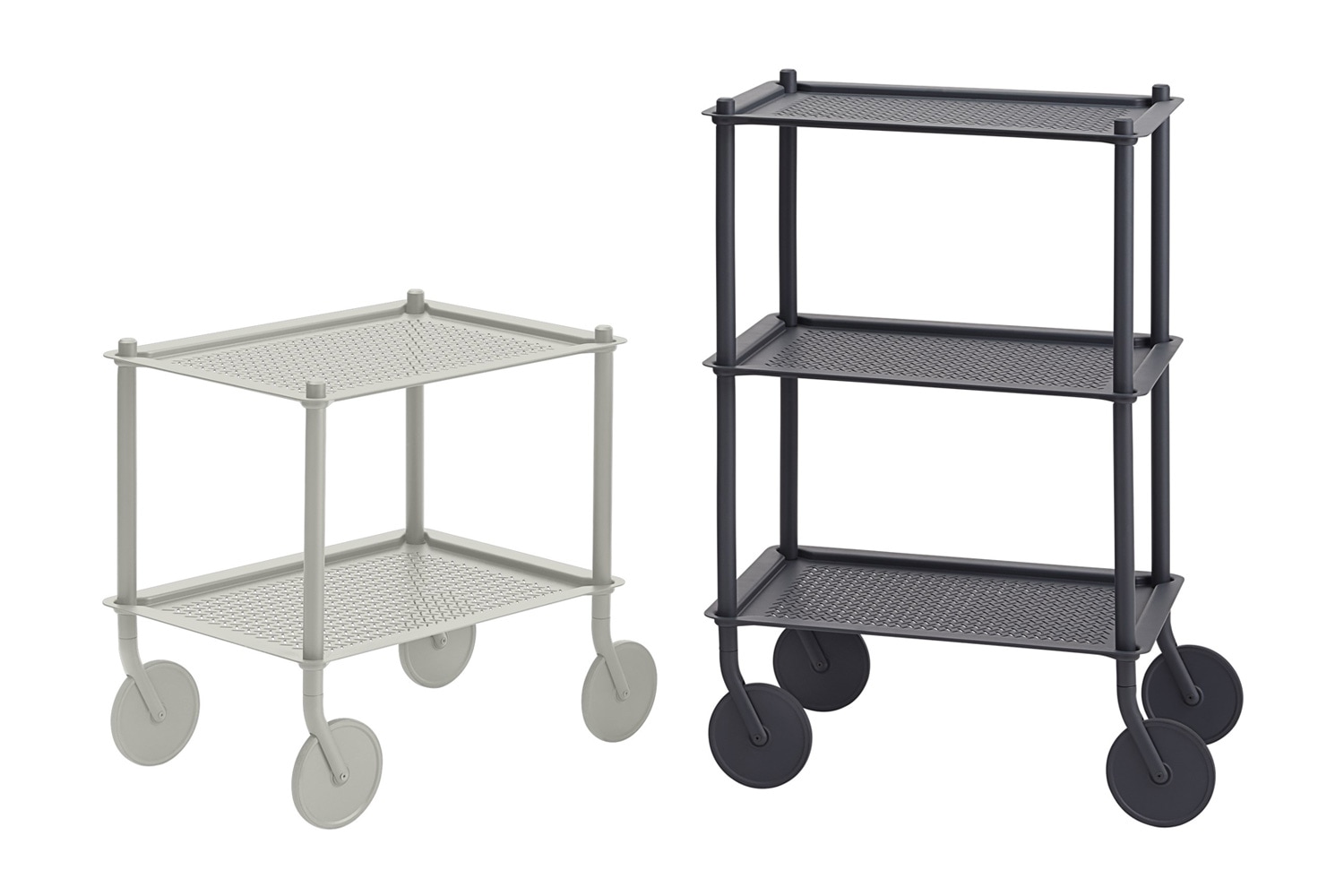 キャスタートロリー 2段 ホワイト 東谷 ワゴン キッチンワゴン キャスター付き バスケットトローリー