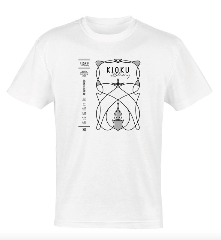 記憶の図書館 Tシャツ白 缶バッジ付き