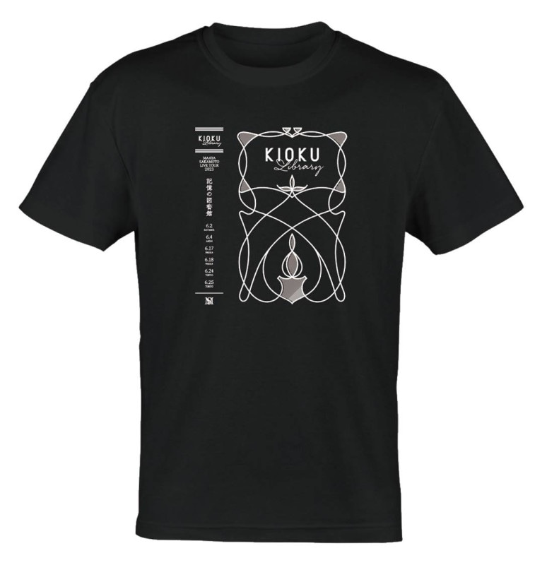 記憶の図書館 Tシャツ黒 缶バッジ付き