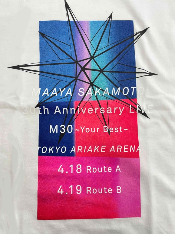 M30 Tシャツ白 星ブルーレッド
