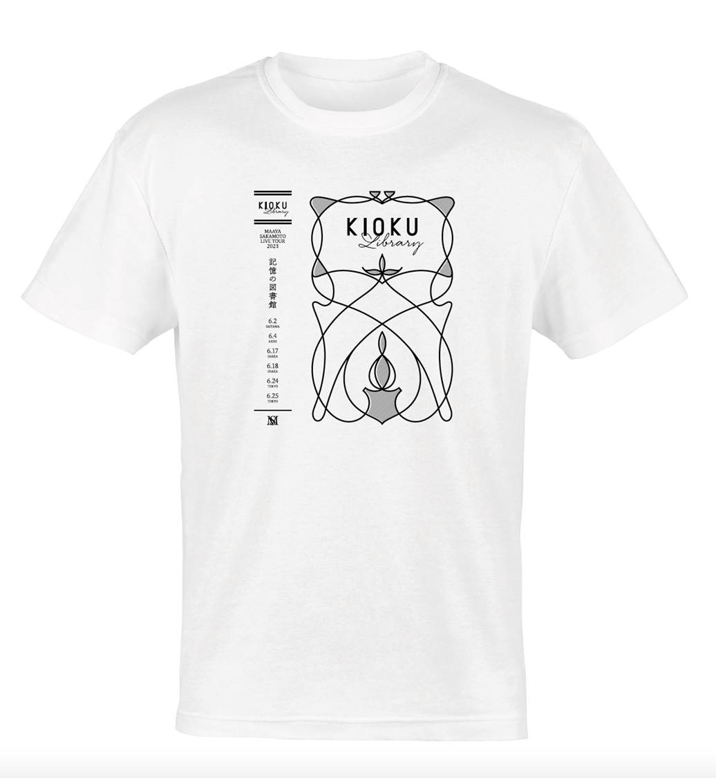 記憶の図書館 Tシャツ白 缶バッジ付き