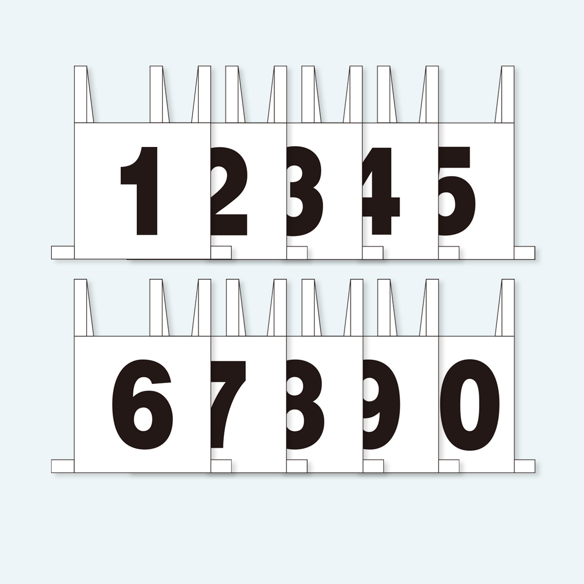 【ナンバー入り(1～10)10枚セット】肩紐ゼッケン ナンバー入り　W25cm×H25cm