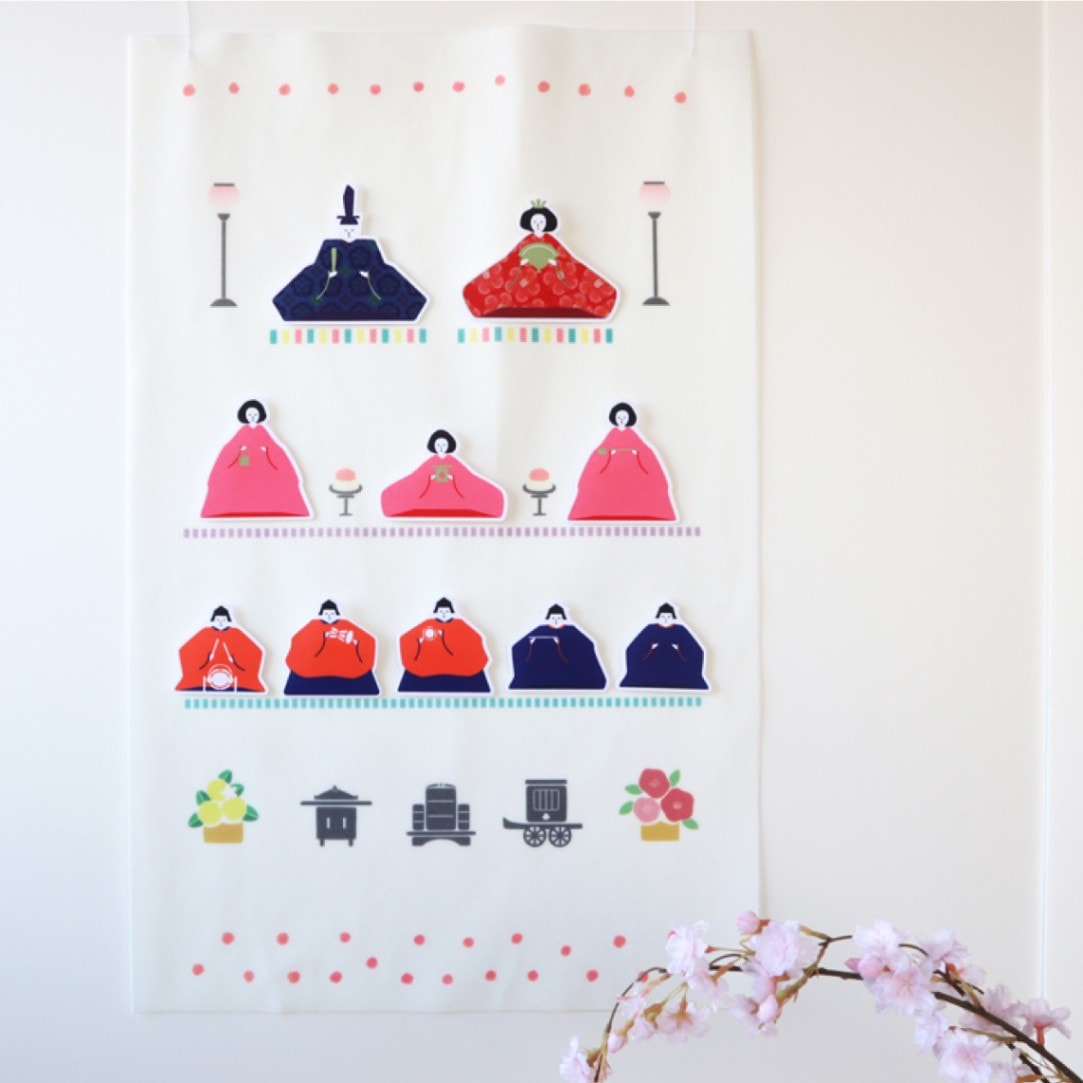 ぺたぺた♪ひな祭りタペストリー