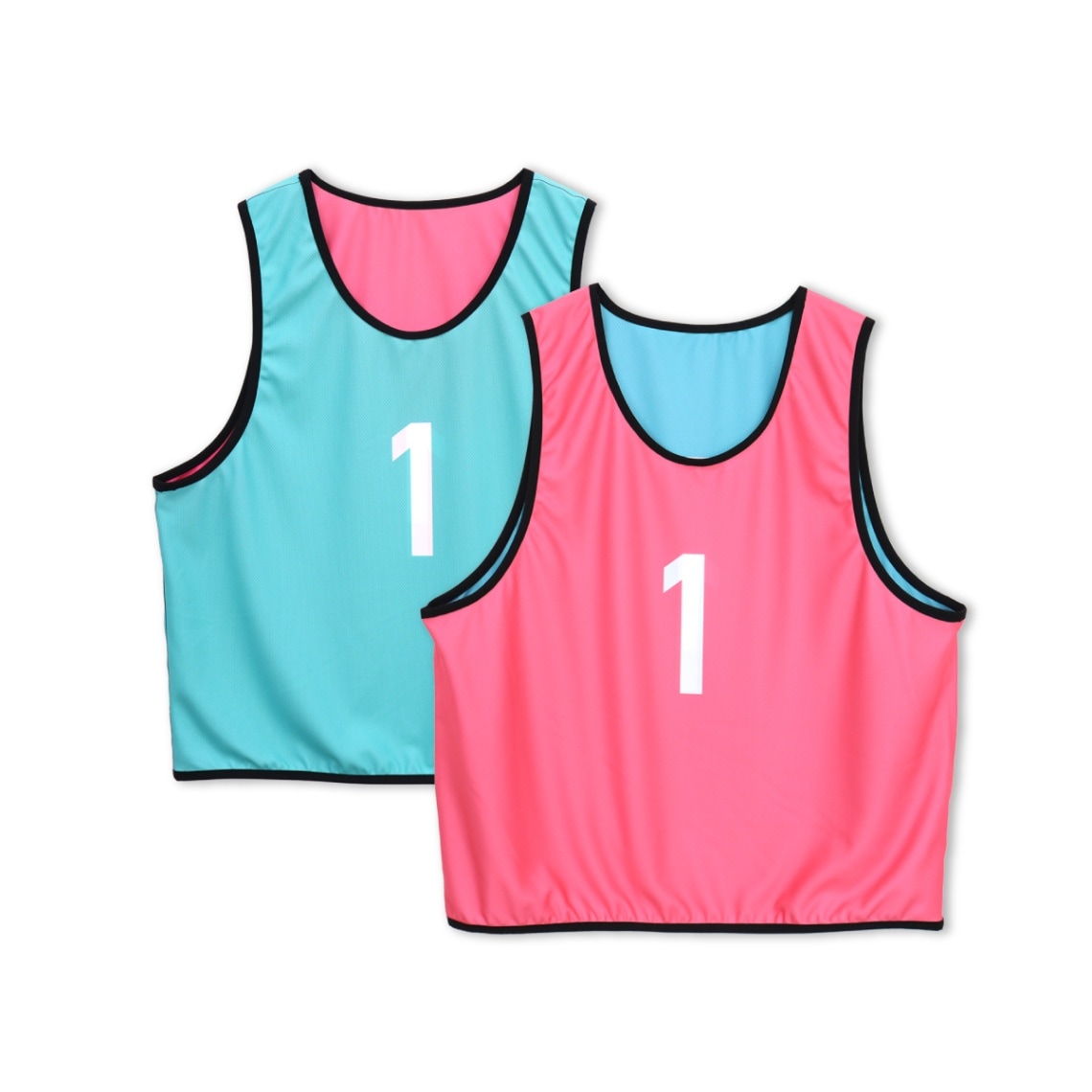 【10枚セット】リバーシブルビブス 1～10番号入り  PNK／AQU
