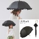 【再入荷】100％完全遮光 日傘/雨傘/晴雨兼用傘 竹製ハンドル バンブーハンドル フリルショート傘 親骨50cm