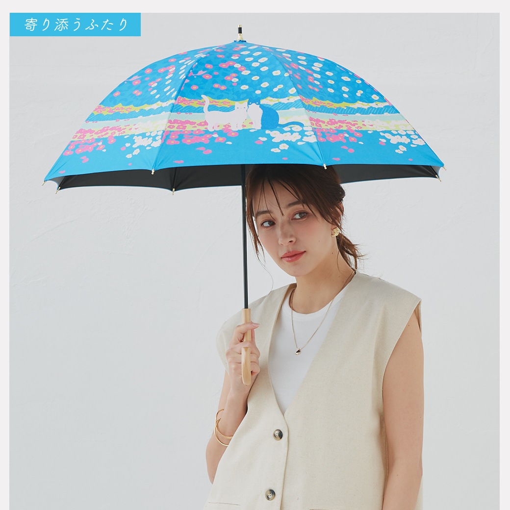 【宮下和コラボ】 晴雨兼用 ショート傘 完全遮光 日傘   遮光率100% 遮蔽率100% 撥水 親骨50cm 紫外線カット UVカット 【ギフト】7040 7042 7044