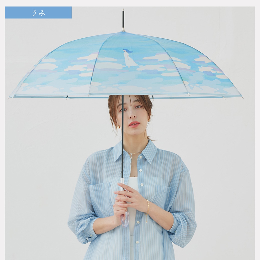 【宮下和コラボ】 半透明 ジャンプ傘 雨傘