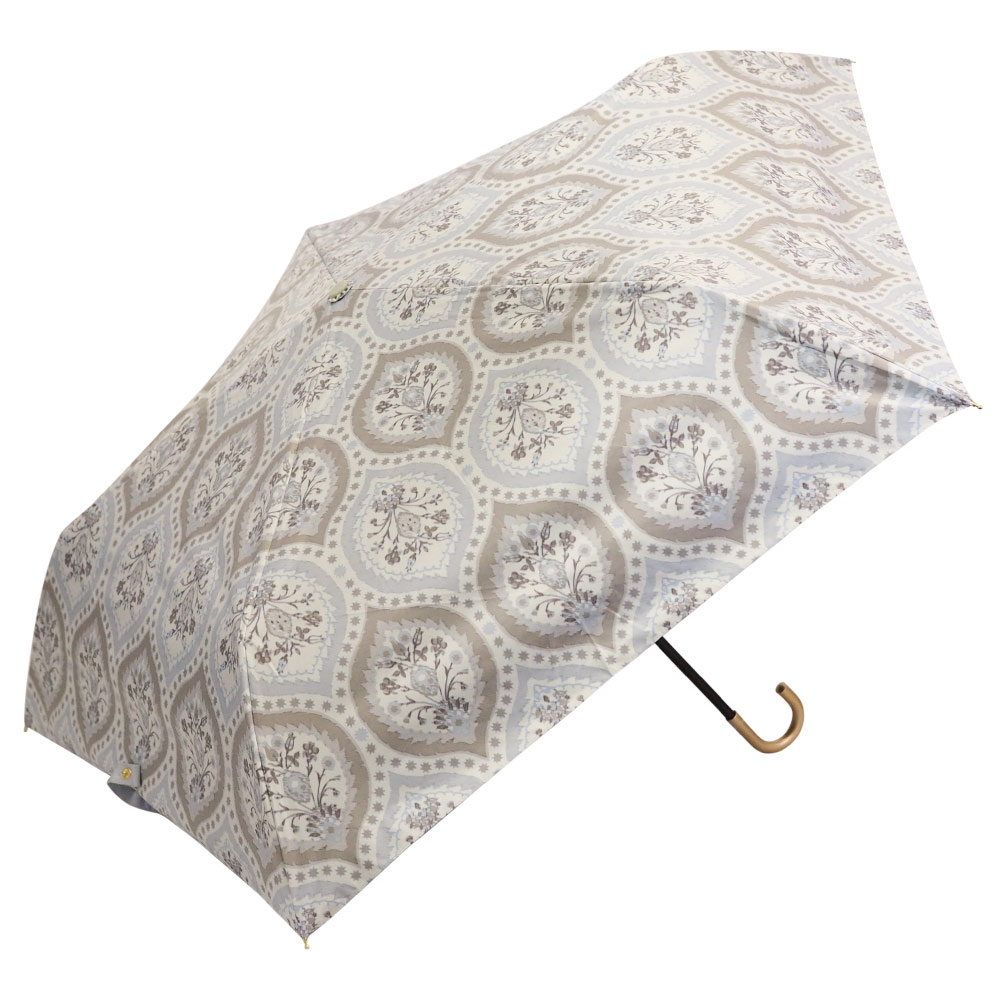 【2026母の日】【吸水ケース付ギフトセット販売中】100％完全遮光 UVカット 日傘/雨傘/晴雨兼用傘　折りたたみ傘 Paraffi(パラフィ)グラフィックシリーズ ダマスク柄 親骨51cm