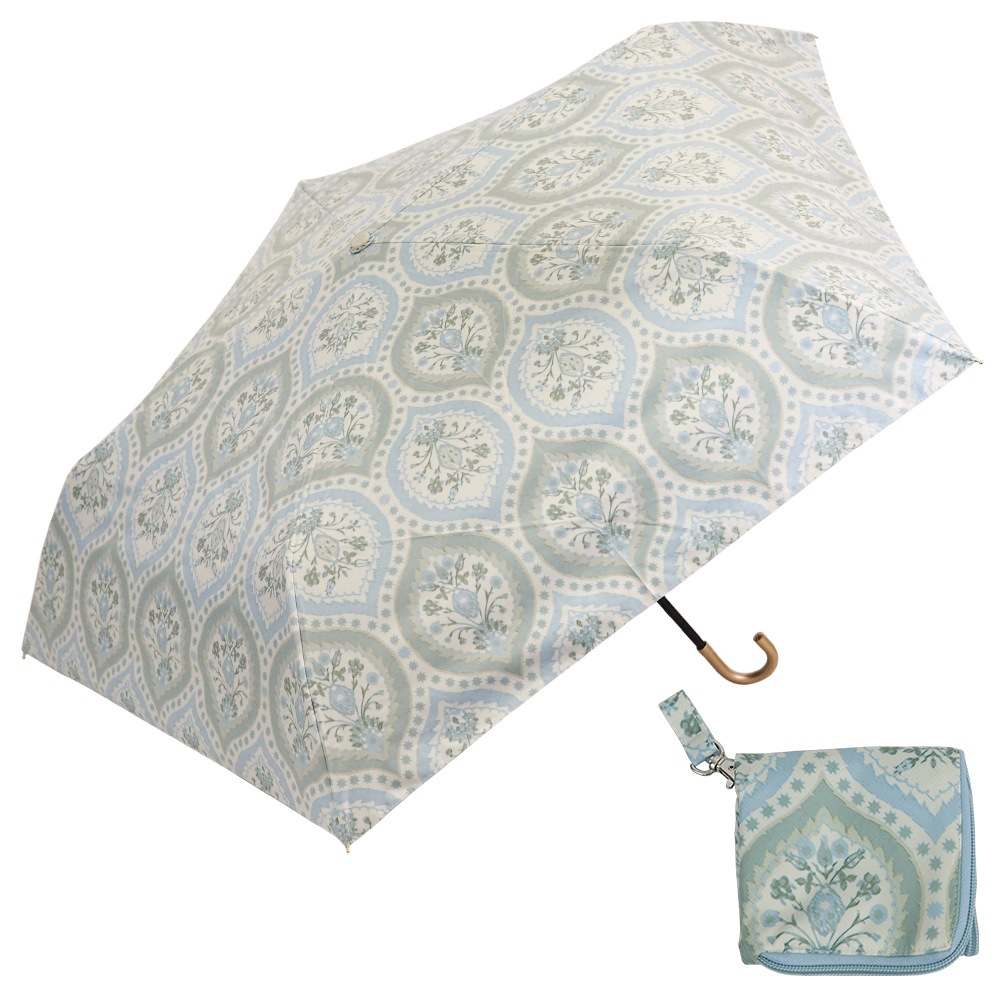 【2026母の日】【吸水ケース付ギフトセット販売中】100％完全遮光 UVカット 日傘/雨傘/晴雨兼用傘　折りたたみ傘 Paraffi(パラフィ)グラフィックシリーズ ダマスク柄 親骨51cm