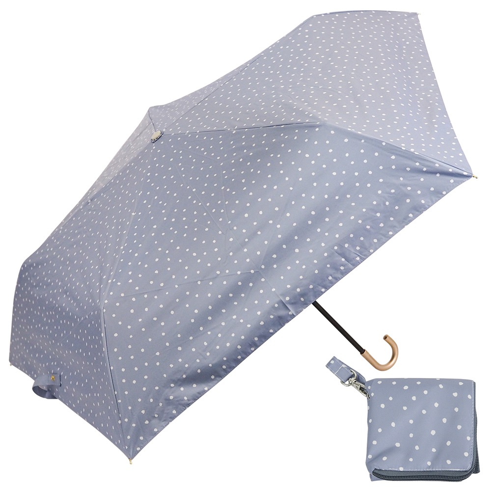 【2026母の日】【吸水ケース付ギフトセット販売中】100％完全遮光 UVカット 日傘/雨傘/晴雨兼用傘　折りたたみ傘 Paraffi(パラフィ)グラフィックシリーズ ドット柄 水玉 親骨51cm
