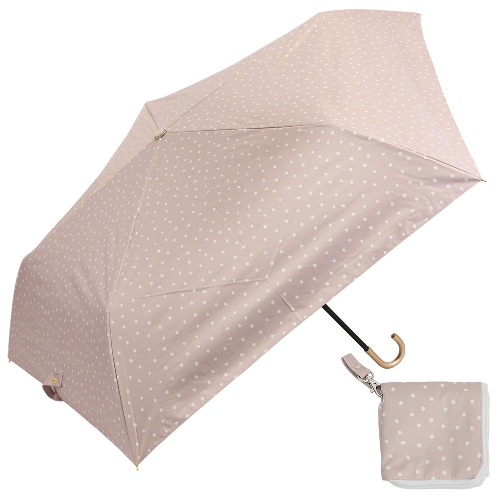 【2026母の日】【吸水ケース付ギフトセット販売中】100％完全遮光 UVカット 日傘/雨傘/晴雨兼用傘　折りたたみ傘 Paraffi(パラフィ)グラフィックシリーズ ドット柄 水玉 親骨51cm