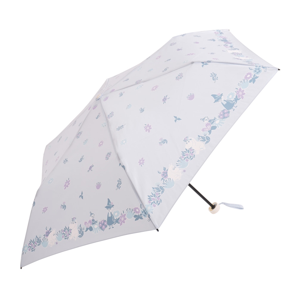 【2025新作】【ムーミンコラボ】雨晴兼用 軽量 ポンジー生地 折りたたみ傘  スナフキン ミイ撥水加工 雨傘 親骨50cm Moomin