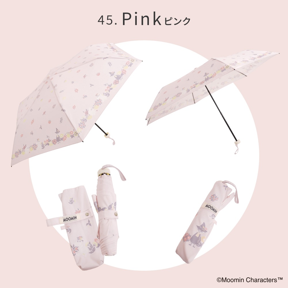 【2025新作】【ムーミンコラボ】雨晴兼用 軽量 ポンジー生地 折りたたみ傘  スナフキン ミイ撥水加工 雨傘 親骨50cm Moomin