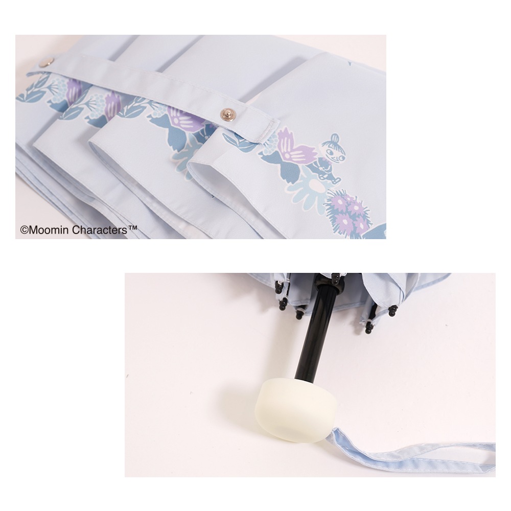 【2025新作】【ムーミンコラボ】雨晴兼用 軽量 ポンジー生地 折りたたみ傘  スナフキン ミイ撥水加工 雨傘 親骨50cm Moomin