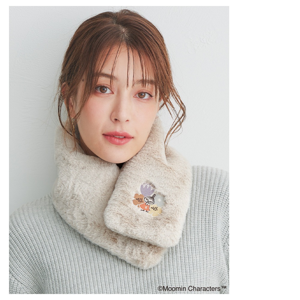 【2025新作】【ムーミンコラボ】エコファーティペット リトルミイ刺繍 12cm×74cm Moomin