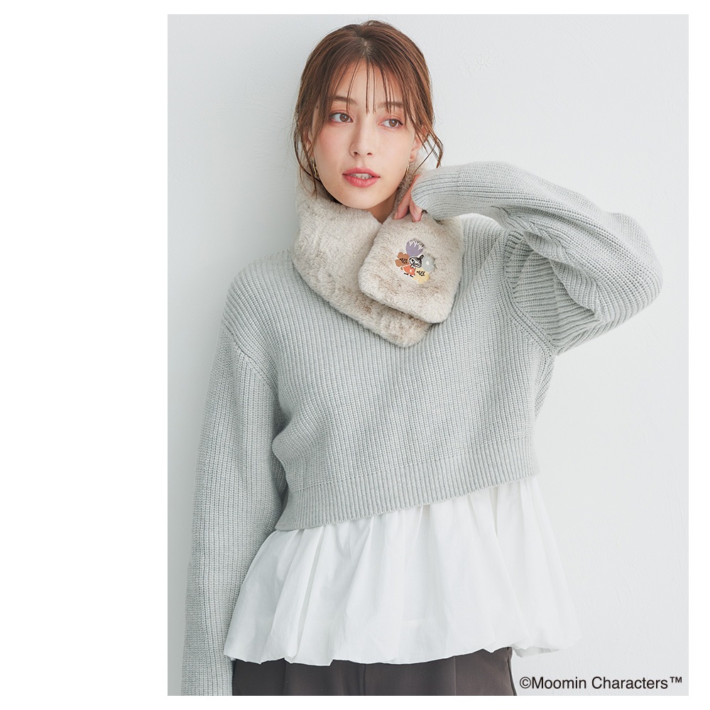 【2025新作】【ムーミンコラボ】エコファーティペット リトルミイ刺繍 12cm×74cm Moomin