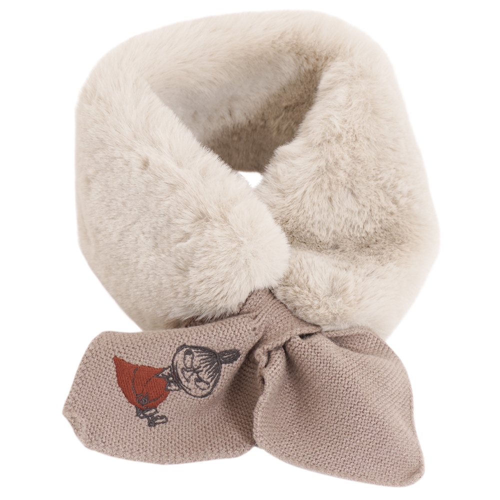 【2025新作】【ムーミンコラボ】リサイクルエコファー ニット差込 ティペット リトルミイ刺繍 10cm×80cm Moomin