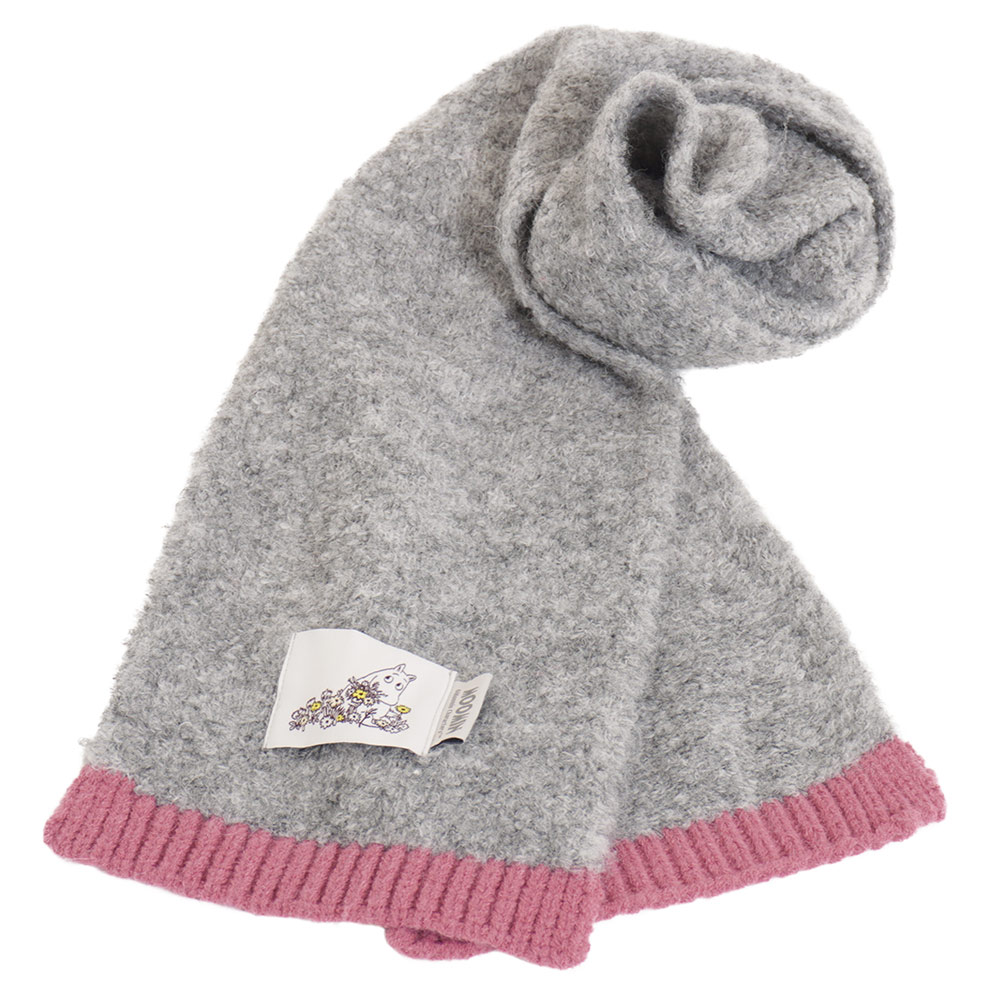 【2025新作】【ムーミンコラボ】ムーミンワッペン付 配色リブマフラー 20cm×150cm Moomin