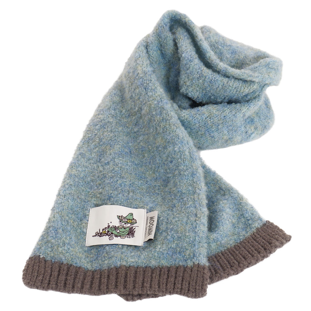 【2025新作】【ムーミンコラボ】ムーミンワッペン付 配色リブマフラー 20cm×150cm Moomin