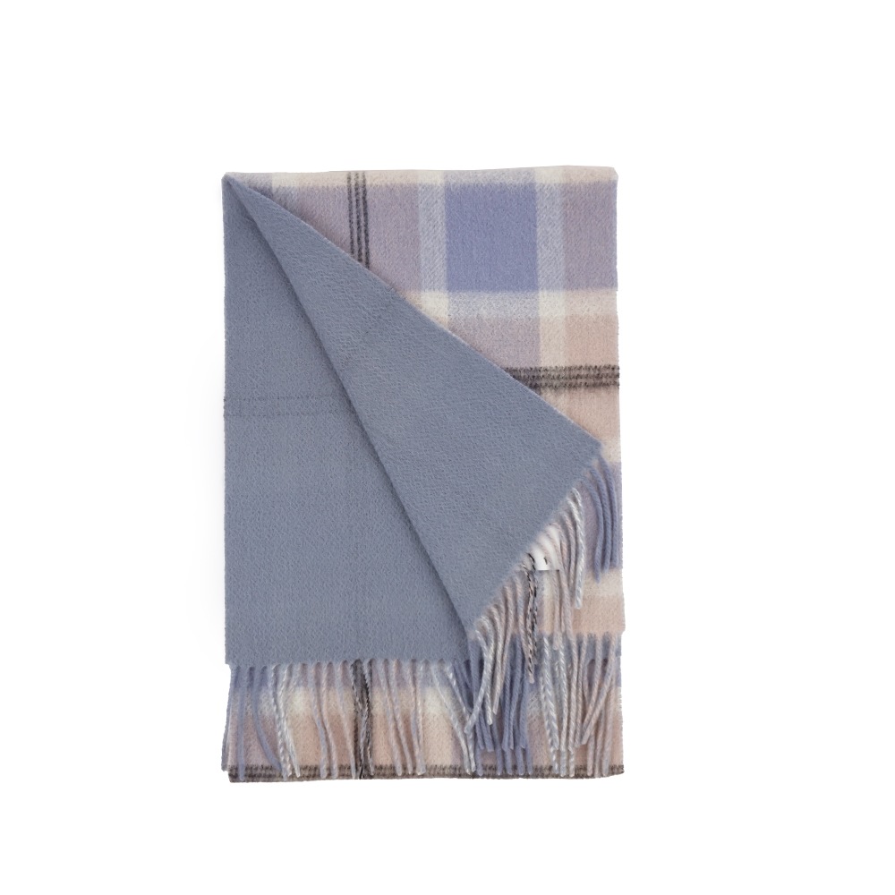 【2025新色】カシミヤマフラー リバーシブル[無地/チェック柄][男女兼用]　30cmx186cm