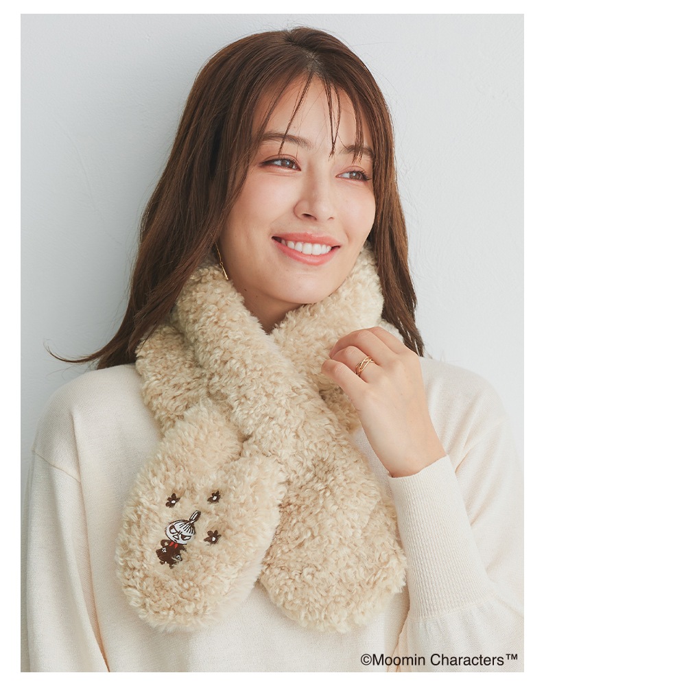 【2025新作】【ムーミンコラボ】エコファーリトルミイ ボア リバーシブル テイペット 12cm×74cm Moomin