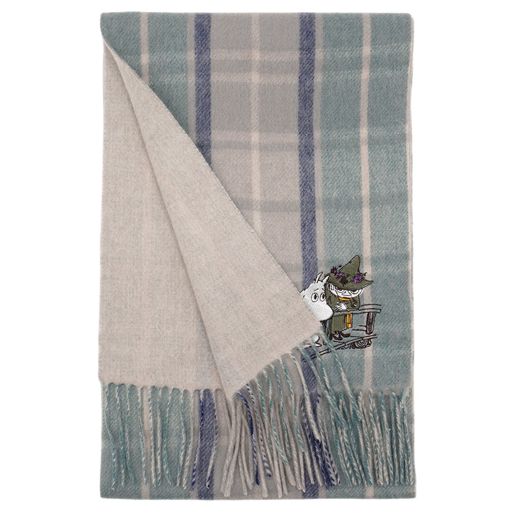 【数量限定】【2025新作】【ムーミンコラボ】刺繍入りカシミヤリバーシブルマフラー [男女兼用] 30cmx186cm Moomin