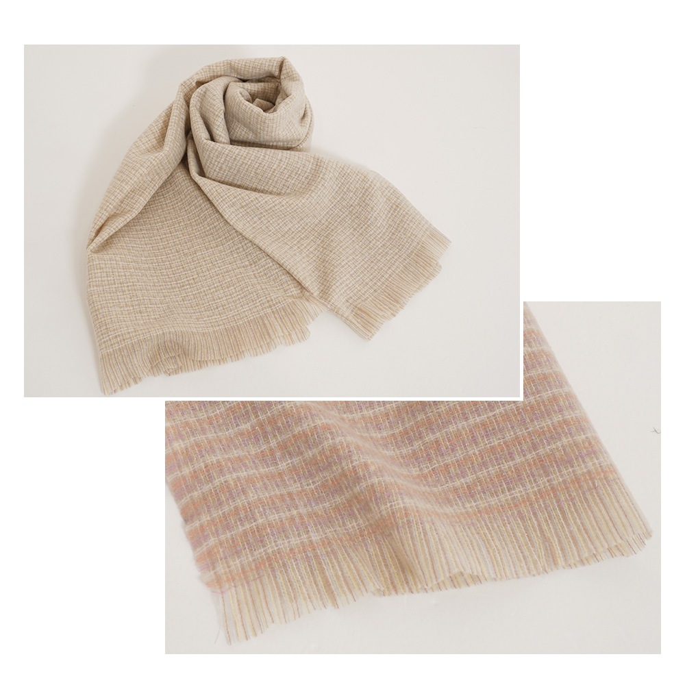 【SALE】ラメ入りツィード調ストール　65cm×201cm