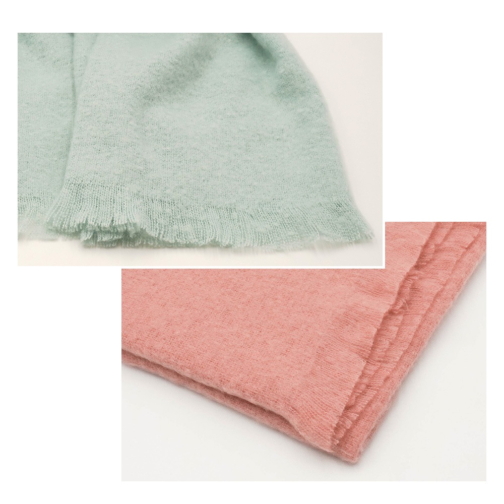 【SALE】ブークレシャギー無地ストール　54cm×188cm