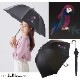 100％完全遮光 日傘/雨傘/晴雨兼用傘 ブラックコーティング 木製ハンドル ショート傘 動物柄(オウム柄/リス柄/シカ柄) 親骨50cm