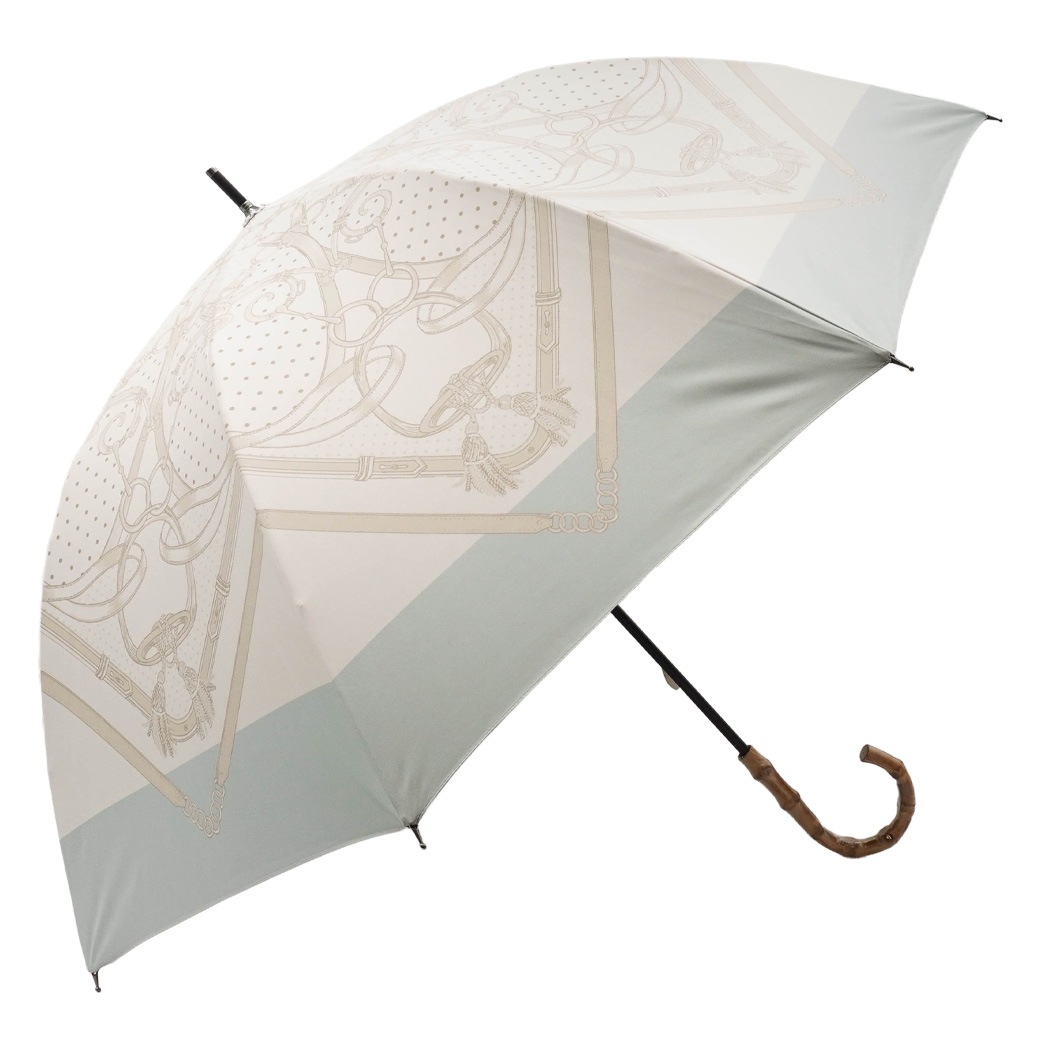 【2026新作】100％完全遮光 日傘/雨傘/晴雨兼用傘 ブラックコーティング 竹製ハンドル バンブーハンドル ショート傘 スカーフ柄 ベルトリボン柄 親骨50cm