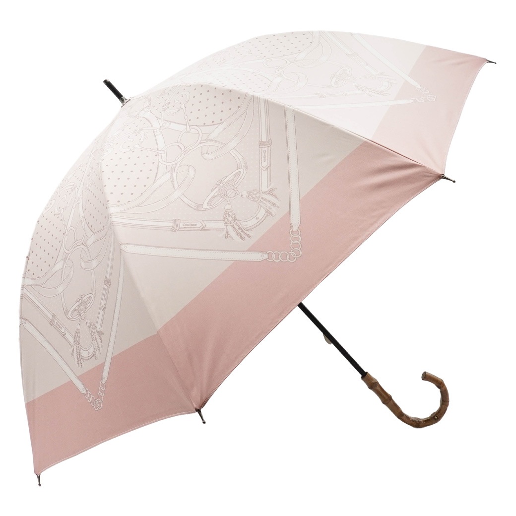 【2026新作】100％完全遮光 日傘/雨傘/晴雨兼用傘 ブラックコーティング 竹製ハンドル バンブーハンドル ショート傘 スカーフ柄 ベルトリボン柄 親骨50cm