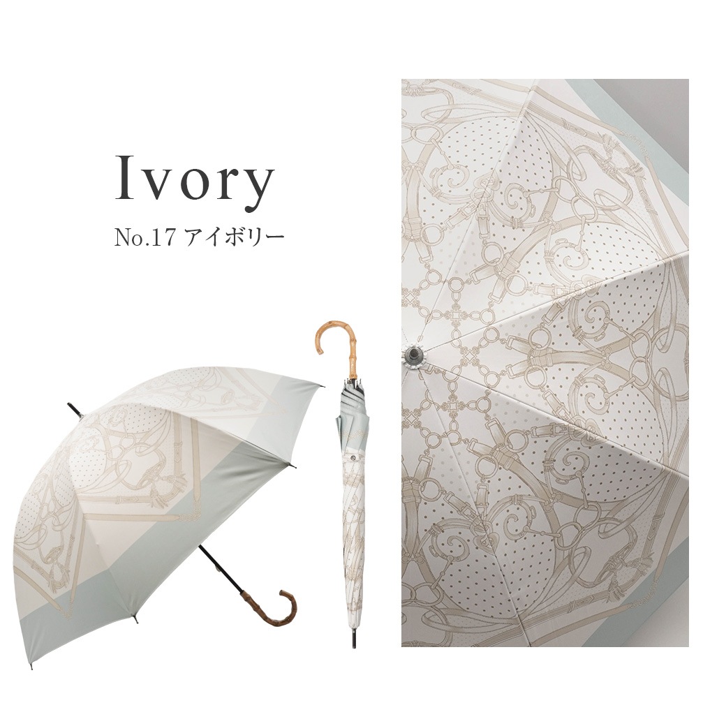 【2026新作】100％完全遮光 日傘/雨傘/晴雨兼用傘 ブラックコーティング 竹製ハンドル バンブーハンドル ショート傘 スカーフ柄 ベルトリボン柄 親骨50cm