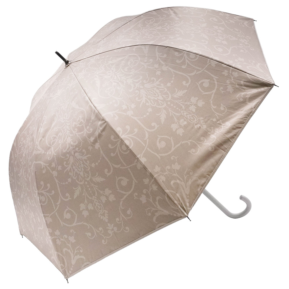 【2026新作】100％完全遮光 日傘/雨傘/晴雨兼用傘 ブラックコーティング ジャンプ傘 ダマスク柄 親骨58cm