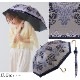 100％完全遮光 日傘/雨傘/晴雨兼用傘 ブラックコーティング 竹製ハンドル バンブーハンドル ショート傘 ダマスク柄 親骨50cm