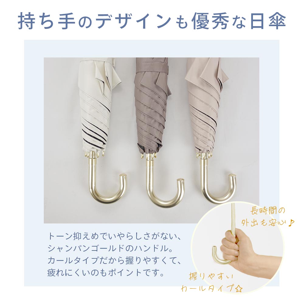 【軽量スリム三段折りたたみ傘】 100％完全遮光 日傘/雨傘/晴雨兼用傘 折りたたみ傘 uchimizu(ウチミズ) 切替 親骨51cm