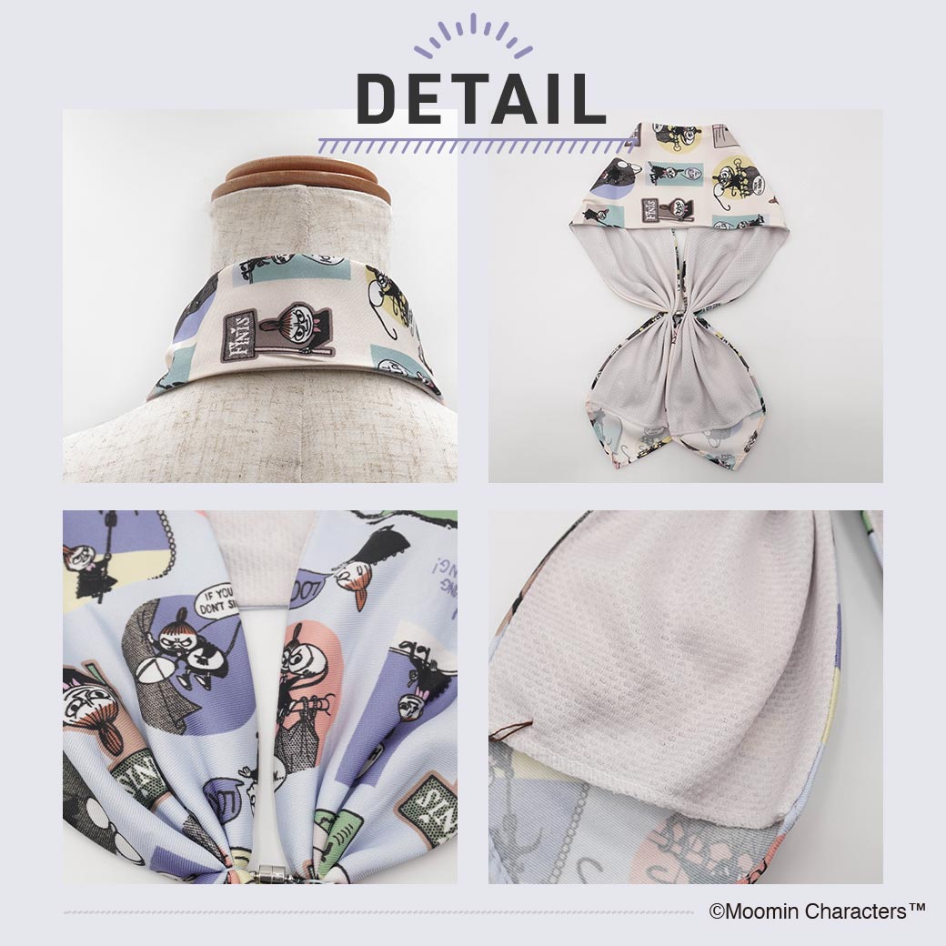 【2026新作】【ムーミンコラボ】 ひんやりワンタッチスカーフ　リトルミイバッジ 10cm×75cm(加工後) Moomin【ムーミン対象商品B】