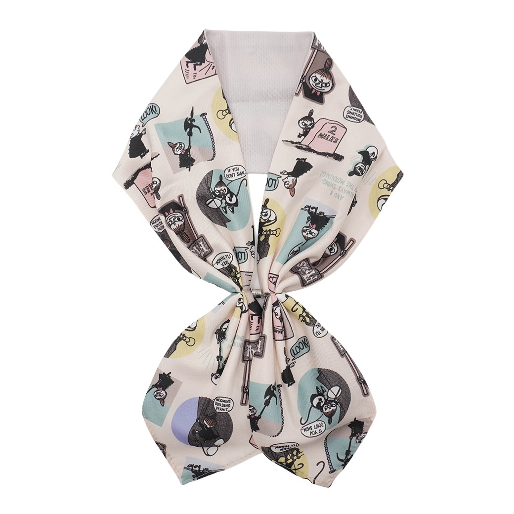 【2026新作】【ムーミンコラボ】 ひんやりワンタッチスカーフ　リトルミイバッジ 10cm×75cm(加工後) Moomin【ムーミン対象商品B】