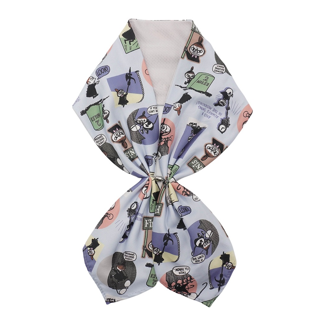 【2026新作】【ムーミンコラボ】 ひんやりワンタッチスカーフ　リトルミイバッジ 10cm×75cm(加工後) Moomin【ムーミン対象商品B】