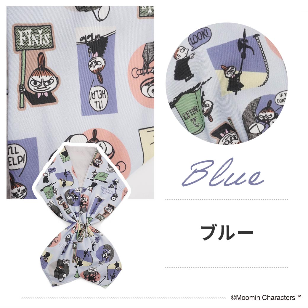 【2026新作】【ムーミンコラボ】 ひんやりワンタッチスカーフ　リトルミイバッジ 10cm×75cm(加工後) Moomin【ムーミン対象商品B】