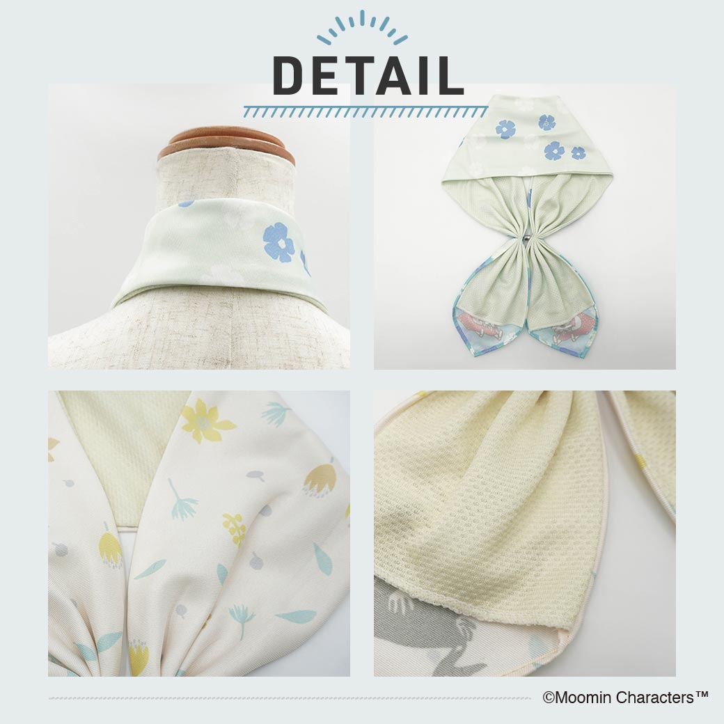 【2026新作】【ムーミンコラボ】 ひんやりワンタッチスカーフ　花とリトルミイ 10cm×75cm(加工後) Moomin【ムーミン対象商品B】