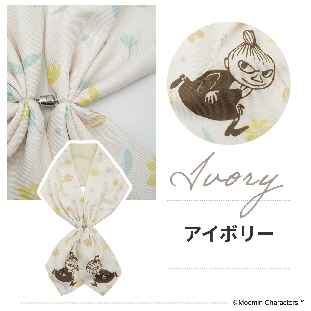 【2026新作】【ムーミンコラボ】 ひんやりワンタッチスカーフ　花とリトルミイ 10cm×75cm(加工後) Moomin【ムーミン対象商品B】