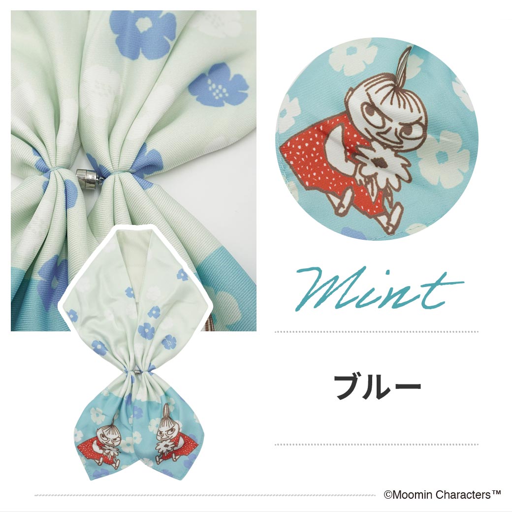 【2026新作】【ムーミンコラボ】 ひんやりワンタッチスカーフ　花とリトルミイ 10cm×75cm(加工後) Moomin【ムーミン対象商品B】